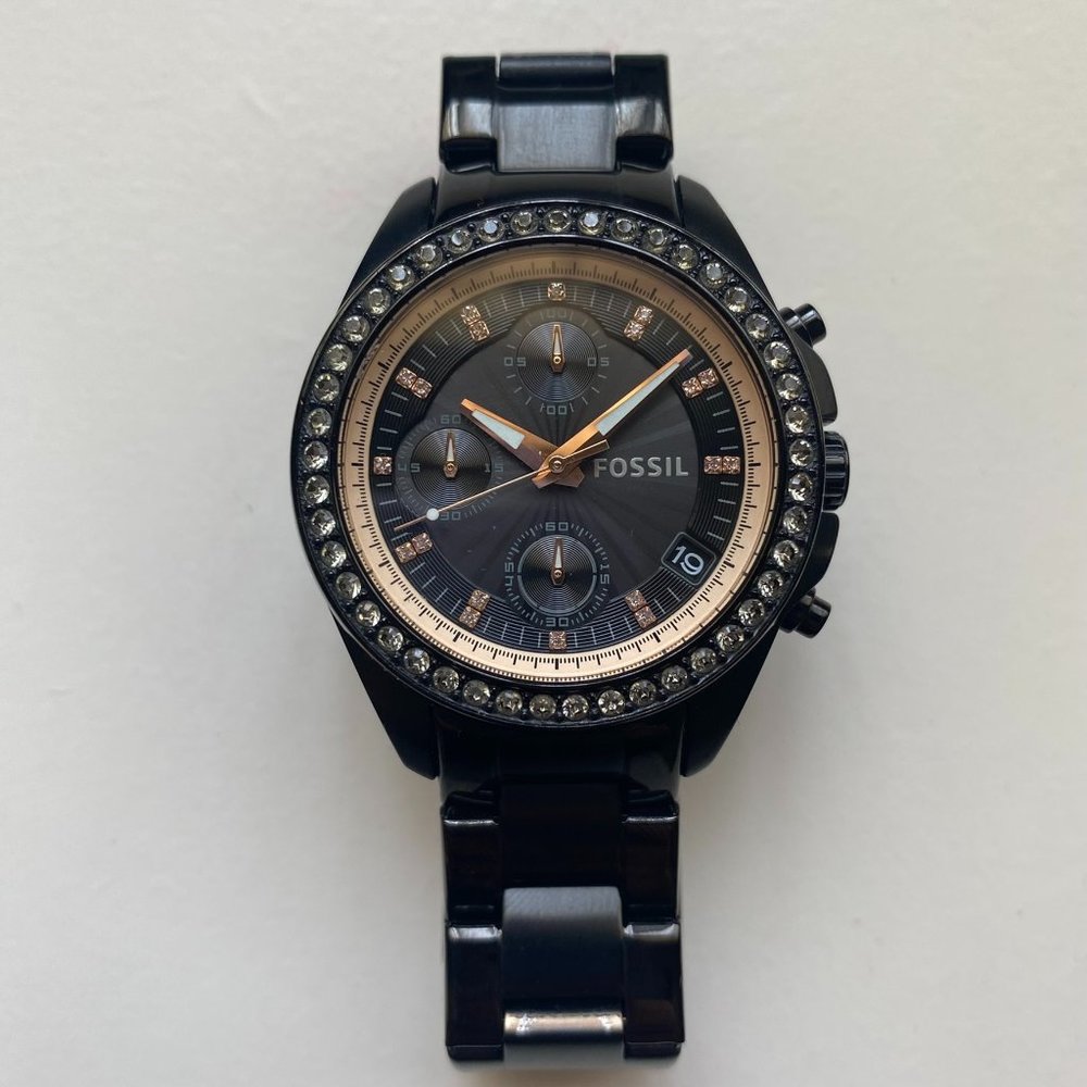 Fossil Women's Black Analog Dial Quartz Wrist Watch